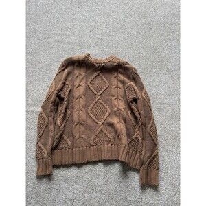 Express Cable-Knit Pullover Sweater Crew Neck Brown Men’s Size L